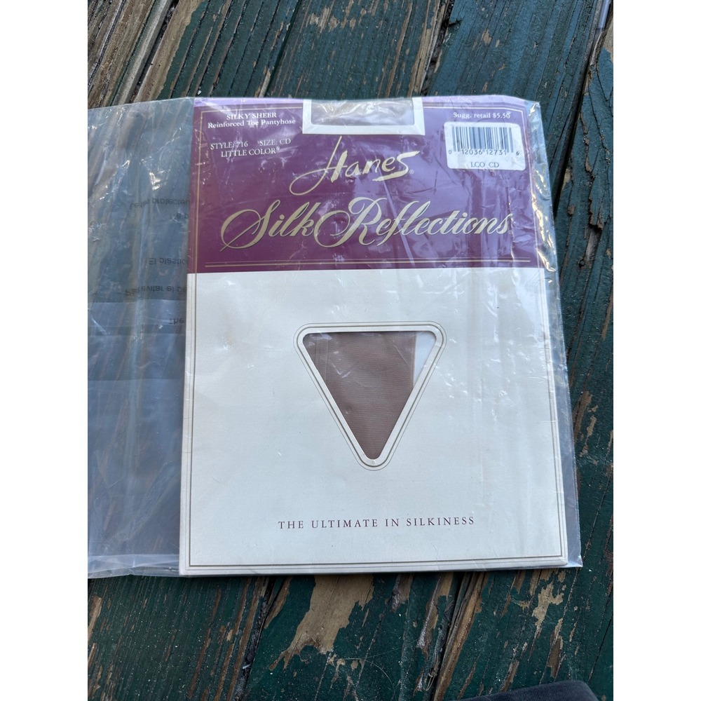 Hanes Silk Reflections Silky Sheer Reinforced Toe Pantyhose Little Color Size CD